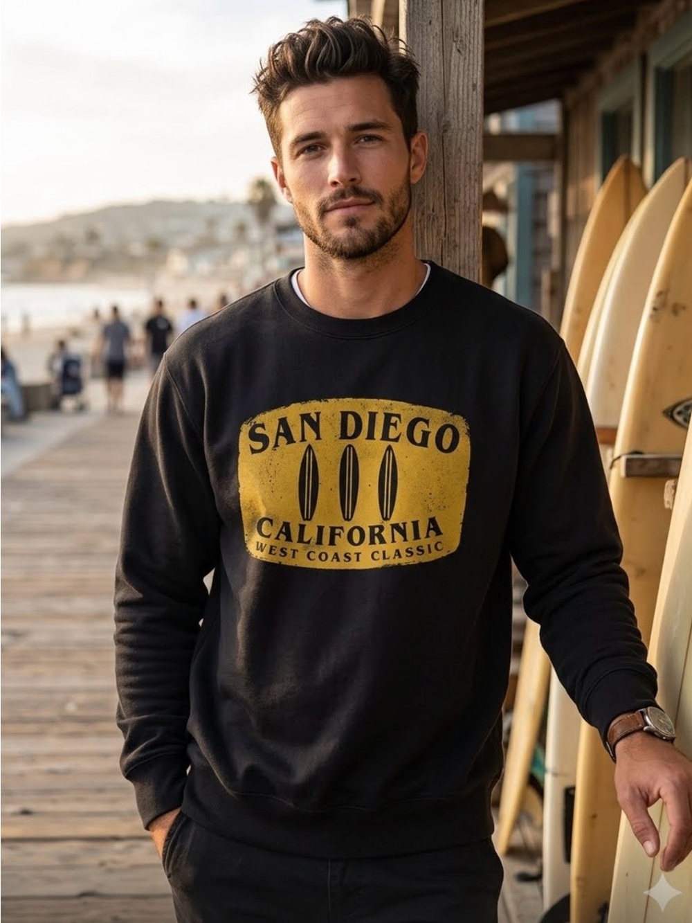 Lane Seven San Diego California Graphic Crewneck Sweatshirt size XL